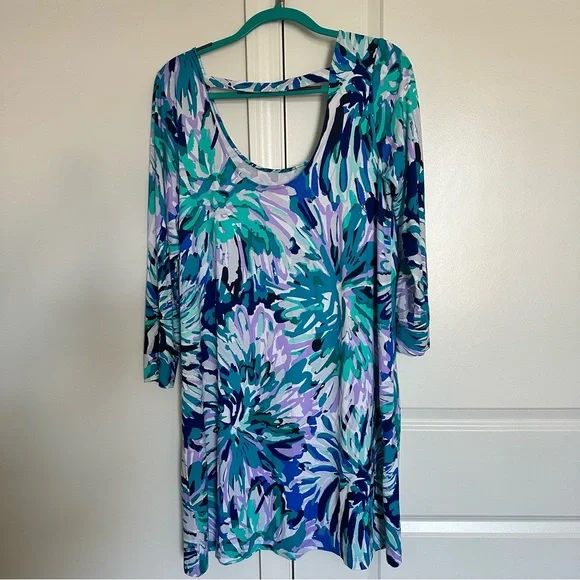 Lilly Pulitzer Blue and Purple Floral Dress - Picture 2 of 4